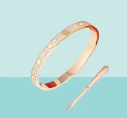 Mode nagelarmband skruv silver guld armband kärlek femme designer smycken de luxe kvinnor mens diamant manschett med damm väska6111466