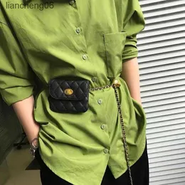 Midjeväskor 2022 Midjepåsar Kvinnor Luxur Designer Mini Justerbara kedjebälten Kidney Small Fanny Pack Crossbody Casual Chest For Phone C240413