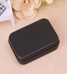 100st Rectangle Tin Box Black Metal Container Tin Boxes Candy Smycken Spela Card Storage Boxes Gift Packaging4730589