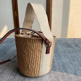 Yeni plaj çantası yaz küçük odunsu sepet lüks tasarımcı saman tuval tuval crossbody çanta moda kadınlar alışveriş sıradan omuz çantası çanta üst kaliteli 10a