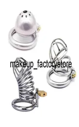 Massage 3 Styles Rostfritt stål 3 Size Bird Cock Cage Lock Lock Vuxen Game Metal Man Belt Device Penis Ring Sex Toy for Men6303551