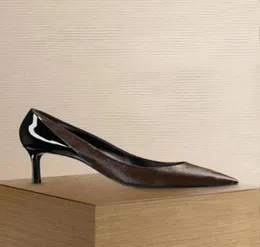 Women pumps luxury designer sandal slip on pointed woman brand shoes slingback sandals brown genuine leather high heels Cherie 3423313769