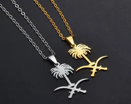 Pendant Necklaces Anniyo S Arabia National Emblem Symbol Necklace Kingdom Of Charm Jewelry Women Girls #2689218898374