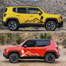 Mountain Adventure Graphics bildörr Sido klistermärken styling för Jeep Renegade Auto Body Decor Vinyl Decals Car Tuning Accessories