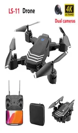 LSRC LS11 4K Çift Kamera RC Drone Cep Telefonu Kontrolü WiFi FPV sabit yükseklik 24GHz Sinyal Katlanabilir Quadrotor Drones Toys8686930