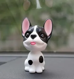 2021 Car Ornament Pvc French Bulldog Shake Head Toy Dolls Cute Decoration Automobiles Interior Dashboard Nodding Dog Figure Orname9432918