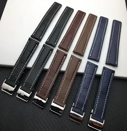 Navitimer World Avenger/Navitimer Belt 22mm 24mm6774659 용 스트랩을위한 고급스러운 진짜 가죽 시계 밴드 워치 밴드