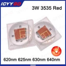25 Puces LED Haute Puissance 3W - Couleur Rouge 660 Nm, Pour Projets D'éclairage DIY (2.0-2.4V)