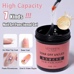 Vendeeni 120g de alta capacidade de unhas Gel funcional sem limpeza de camada superior camada de base indolor extensão de gel de reforço Gel 240410