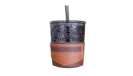 s 2021 father's day black goddess leather case glass straw cup large capacity desktop drinking cup3612621