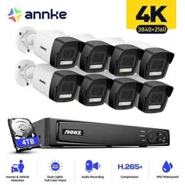 IP Cameras Annke 8ch 8MP Ultra HD Poe Network Network Security System 4K H.265 Surveillance NVR 8MP H800 Audio in Poe CCTV Bullet Cameras 240413