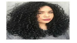 Mulher Mulheres Cabelo Brasileiro Afro Simulação de peruca Curly Human Human Human Chela
