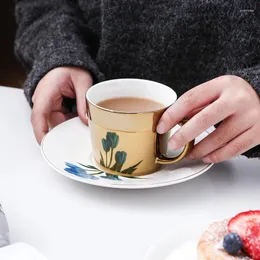 Tazze piattiere design moderno arte tazza di caffè e piattino ceramico set di tazze per colazione di lusso set creatività tazas tazas taza grazi