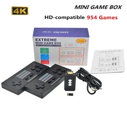 HD 4K 954 Mini Video Game Console Buildin 954 Retro Video Games 8 Bit Retro Classic Gaming مع إخراج وحدة تحكم لاسلكية مزدوجة D9322435