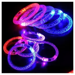 Bangle Wholesale Light Up Toys LED Flashing Blinking Armband Handring Armband för festdekorationsfartyg Drop Leverans smycken DHLJ6