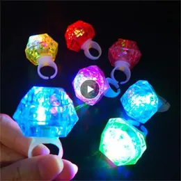 LED Glowing Diamond Ring Creative Neon Flashing Glow Toys Kids Gifts Wedding Birthday Party Festival Favors