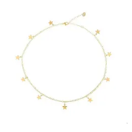 CHOKERS STAR CHULKER NACCLACE SIER GOLD Pentagrammi collanti Pentagrammi Collari catena Donne Fashi