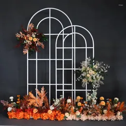 Декоративные тарелки Flone Свадебная цветочная арка фон, подставка для кованого железа, сцена, экрана, вечеринка, украшения, металлические реквизиты