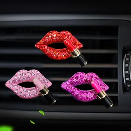 Parfüm kreativer Diamant Red Lippen Konditionierung Luftauslass Aromatherapie Clip Car Innenzubehör Dekoration