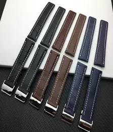 Navitimer World Avenger/Navitimer Belt 22mm 24mm9215595를위한 럭셔리 정품 가죽 시계 밴드 워치 밴드