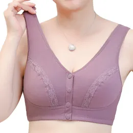 Bras Front Button Bra Plus Size Bralette Top Middle Oldaged Women Vest Elderly Cotton Lace Large Underwear Lingerie 8068c