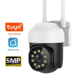 Kamery IP Smart Life Mini PTZ Camera 5MP Kolor Noktowi Widzenie domowe nadzór CCTV kamera IP Tuya App 24413