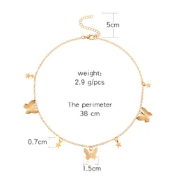 Подвесные ожерелья новая мода маленькая животная звезда звезда сеть 14K золотой цветовой ключицы для женщин для женщин -ювелирных изделий. Поручили поставки Dhjnl