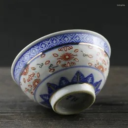 Bardak Saucers Jingdezhen Top On Porselen Fabrikaları Klasik Mavi ve Beyaz Zarif Çay Kaseleri Alt Sırtı Renk Nostaljik