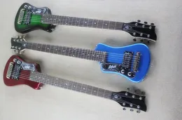 Özel Sol Hoted Hofner Shorty Seyahat Gitar Pamuk Gig Bagdark Yeşil Metalik Kırmızı Metalli9094455