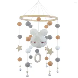 Dekorative Figuren geschnitzte Cartoon Holz Ring Wind Chime Baby Bett Dekoration Glocken Anhänger Kinderzimmer hängen hängen