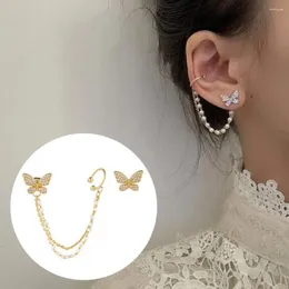 Earrings Dangle Butterfly Ear Studs Moda coreana para mulheres Cadeia Earclip Tassel Metal Metal Jewelr I0L0