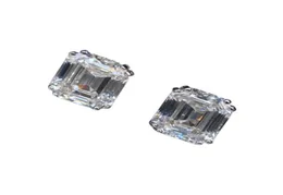 Stud Vinregem 100 925 Sterling Silver Emerald Cut G Created Moissanite Diamonds Gemstone Earrings Ear Studs Fine SMEE sack Wholesal4962343