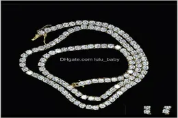 Kolye Kolye kolyeler Damla Teslimat 2021 4mm 5mm m 6mm 1 Row Shiny Tenis Zinciri Erkek Hip Hop Buzlu Bling CZ Kolye Jewe8017375