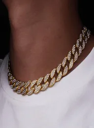 Hip Hop Bling Fashion Chains Jewelry Men Gold Silver Miami Cuban Link Catena collane diamante ghiacciate Collane Chian77775594