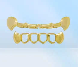 Hip Hop Smooth Halloween Dentures Grillz Real Gold plated Grills Dental Grills Cool Gioielli Golden Silver Rose Gold Black3394749