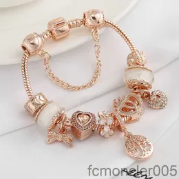 Nuovo braccialetto Rose Gold Gold Family Tree of Life Heart Heart Ape api ciondolo perle europee Bracciale a nido d'ape nella collana di bracciali 0cr Y7E6