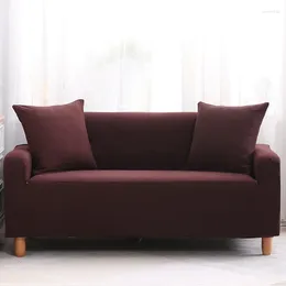 Stuhlabdeckungen klassisches braunes elastisches Sofa Feste Strecke Slipbezug für Wohnzimmer L Form Couch Cover Home Decor