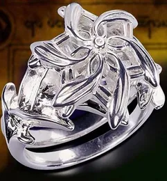 Jóias finas Mulheres 100 Real 925 Soild Sterling Silver Rings Lotr The Galadriel Nenya Zircon Enn -Gerenciamento da aliança de casamento Ring7078303