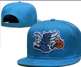 Amerikan Basketbol Charlotte'''hornets''Snapback Hats Teams Lüks Tasarımcı Finalleri Şampiyonlar Soyunma Odası Casquette Spor Şapkası Strapack Snap Sırt Ayarlanabilir Kapak A