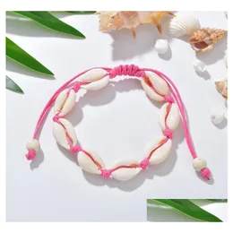 Bracelets de charme Trendy Handmade Sea Shell for Women Bohemian Beach Seashell String Corda Cadeiras Moda Boho Drop Delivery Dhxna