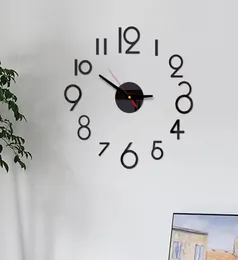 Доступный эффект DIY Mirror Effect Home Decoration Wall Sticker Quartz Quartz Bultz Living Room 3D Wall Clock Modern Design3549966