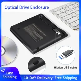 Fall 12,7mm USB 3.0 DVD Drive Extern Optical Drives kapsling SATA till USB Externt fodral för bärbar dator utan körning utan körning