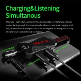 Accessories GS1 Chicken Game Phone Sound Card 3 in 1 Mobile Phone Game Sound Card with Charger Adapter USBC TypeC to 3.5mm Charge 40GE