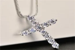 Xury Cubic Zircon Pendant Halsband 925 Sterling Silver Christian Jesus Jewelry for Women Gift A0363679996