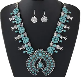 Conjuntos de jóias boêmios para mulheres de miçangas africanas de miçangas de jóias Turquoise Coin Declaração Brincos Jóias de moda Jóias de moda4208034