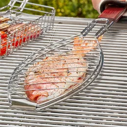 Faltbares Fischgrillkorb Mehrzweck Nicht -Stick -Outdoor -Grill -Werkzeug -Kochzubehör 240412