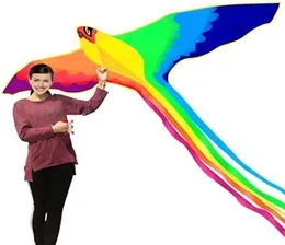 Kids Gifts 74 Inches Colorful parrot Bird Kite Easy Fly With Handle Line Outdoor Toys Whole6527282