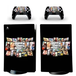 Aufkleber Grand Theft Auto GTA 5 PS5 Digital Edition Skin Sticker Decal für PlayStation 5 -Konsole und 2 Controller PS5 Hautaufkleber Vinyl