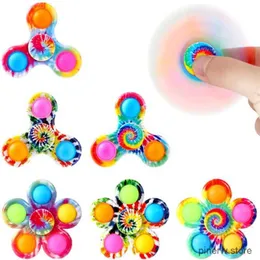 Декомпрессионная игрушка 1pc галстук Dye Simple Fidget Spinner Pyfing Busble Spinner для стресса от СДВГ