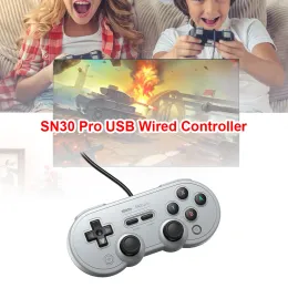 Gamepads اهتزاز Clear Controller Gamepad 8bitdo Sn30 Pro USB Wired Gamepad Controller لمحول PC Raspberry Steam